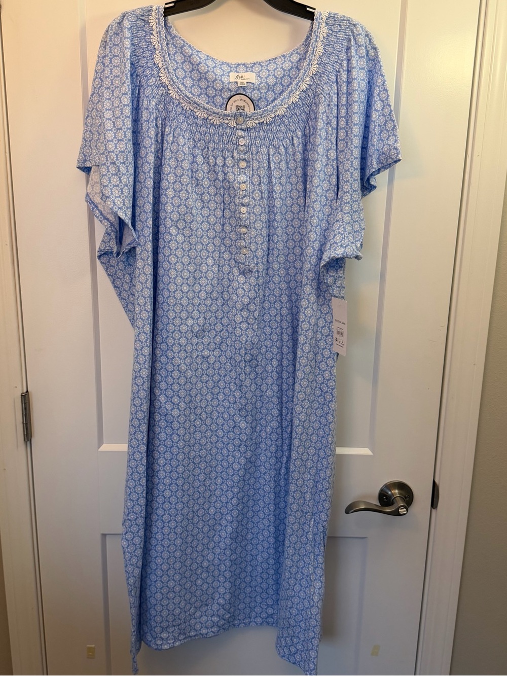 Classic Blue Floral Nightgown